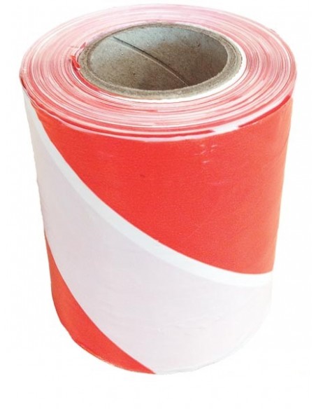 Taśma ostrzegawcza biało-czerwona dwustronna