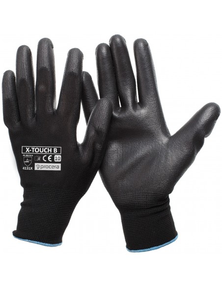 Rękawiczki robocze POWLEKANE PU X-TOUCH BLACK