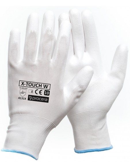 Rękawiczki robocze POWLEKANE PU X-TOUCH WHITE
