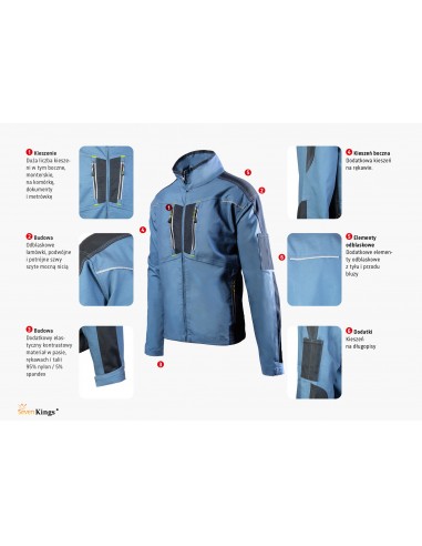 SEVEN KINGS BLUZA ROBOCZA PRO NIEBIESKA