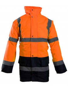 KURTKA PARKA BENEFIT HI-VI POMARAŃCZOWA- KAT II KLASA 3