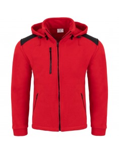 BLUZA POLAR Z KAPTUREM FLRA 340 RD-BK PREMIUM