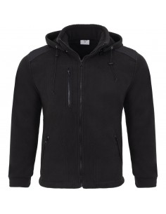 BLUZA POLAR Z KAPTUREM FLRA 340 BK-BK PREMIUM