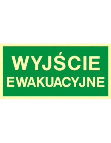 Znak 20x40cm Wyjście Ewakuacyjne  Znak AC001 DE PS