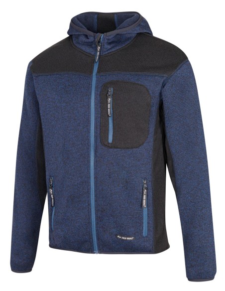 BLUZA DZIANA Z KAPTUREM REDBERG EXPERT GRANAT-CZARNY