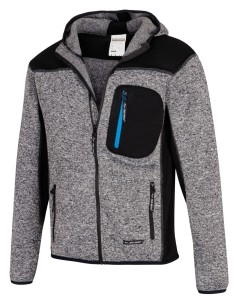 BLUZA DZIANA Z KAPTUREM REDBERG EXPERT STALOWY-CZARNY